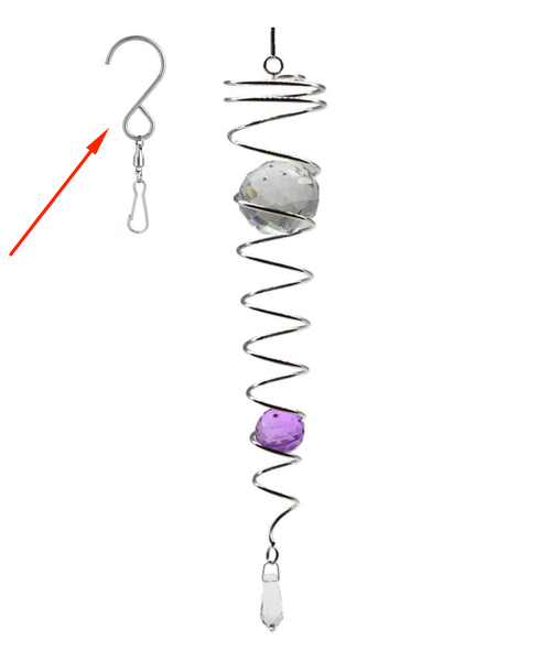 Add Spinning Swivel Hooks for Spiral Crystal.