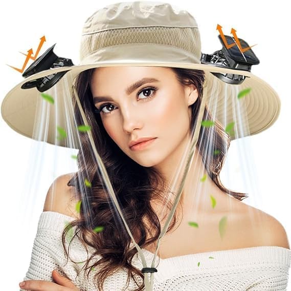 🔥 Last Day Sale Price | Unisex Breezy Solar Fan Hat (Adjustable 22"-25")