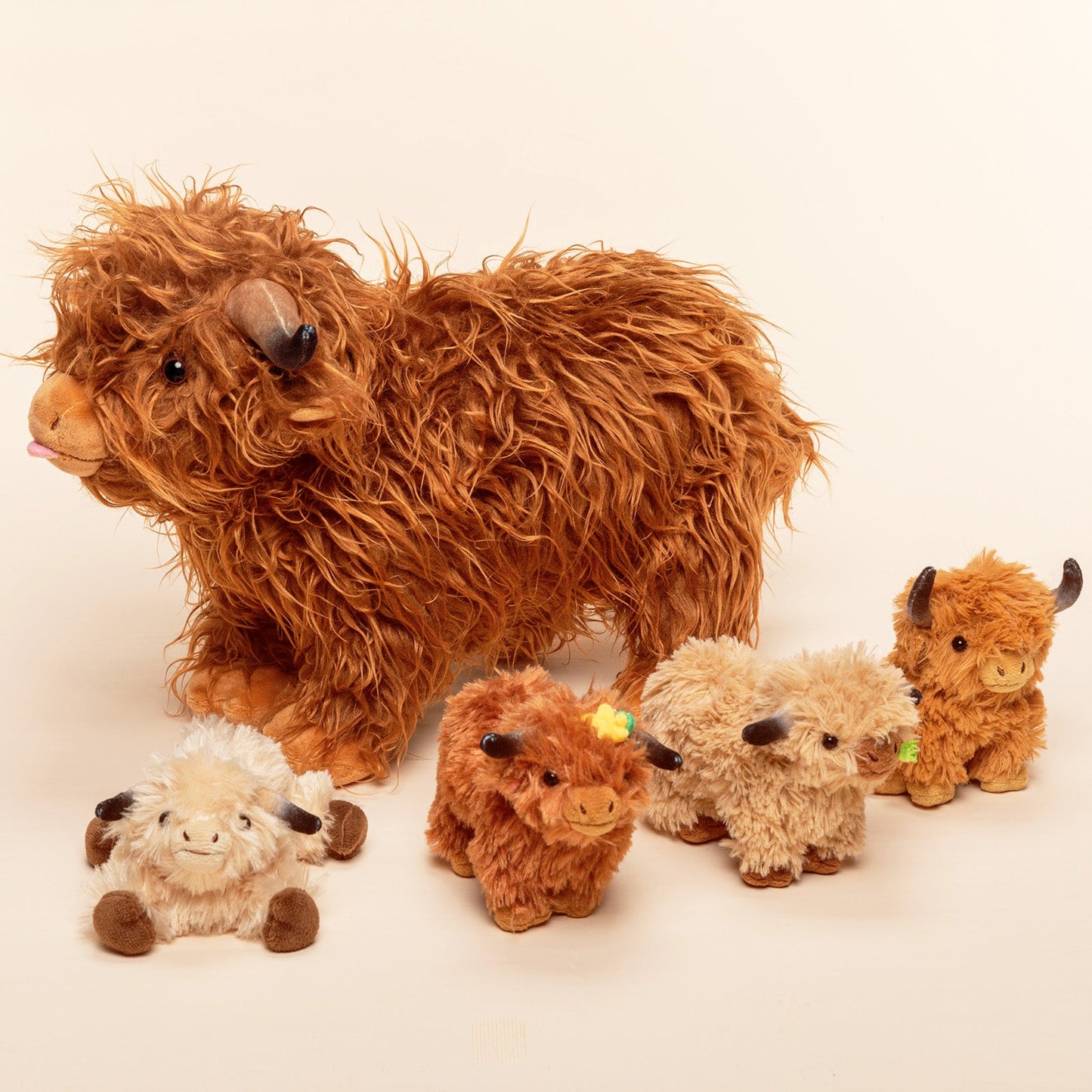 Highland Cow Plush Family Set
