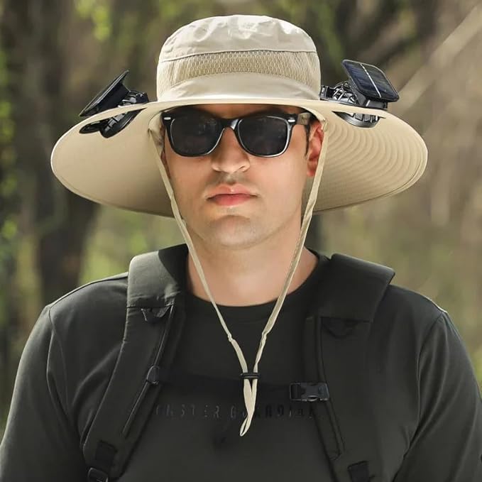 🔥 Last Day Sale Price | Unisex Breezy Solar Fan Hat (Adjustable 22"-25")