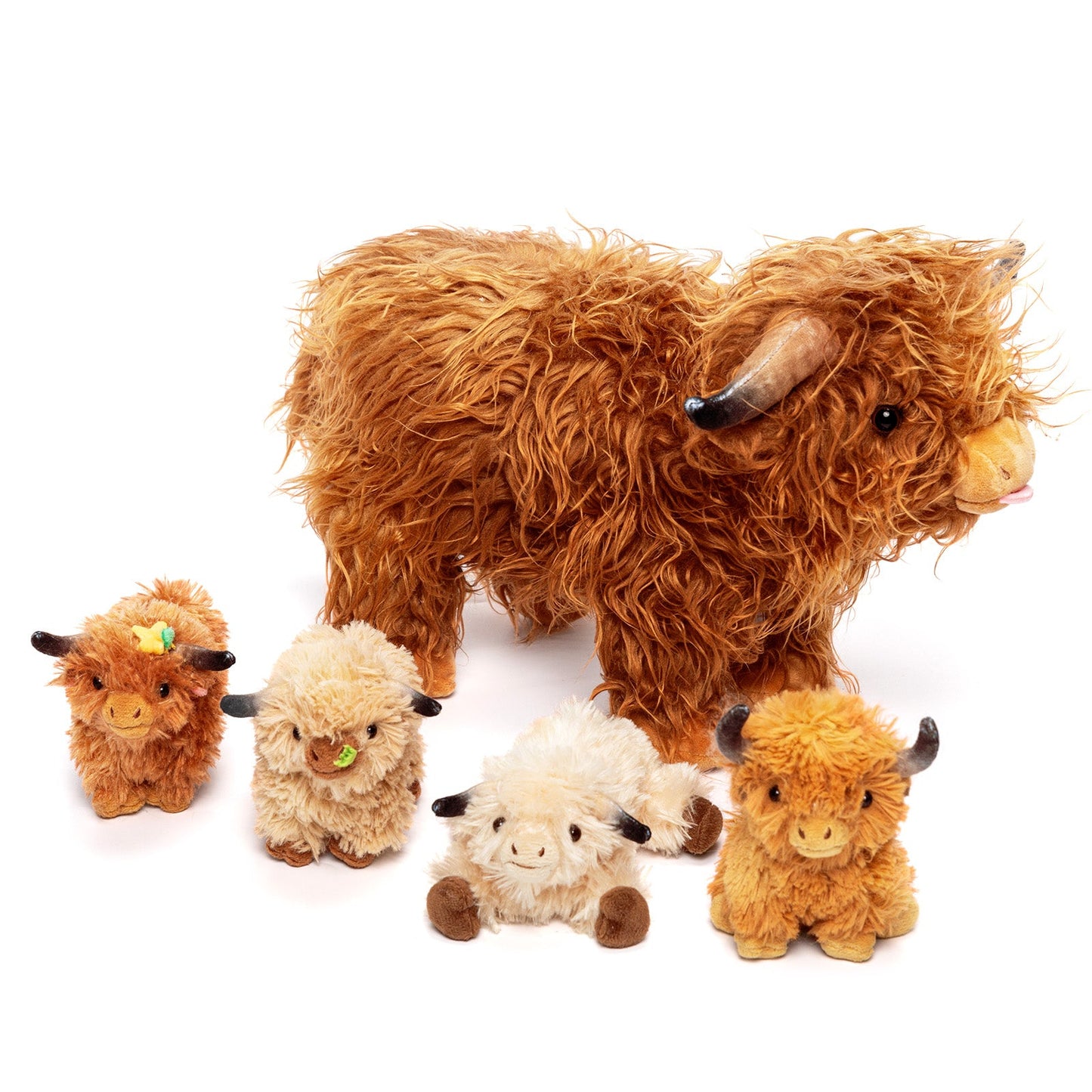 Highland Cow Plush Playset