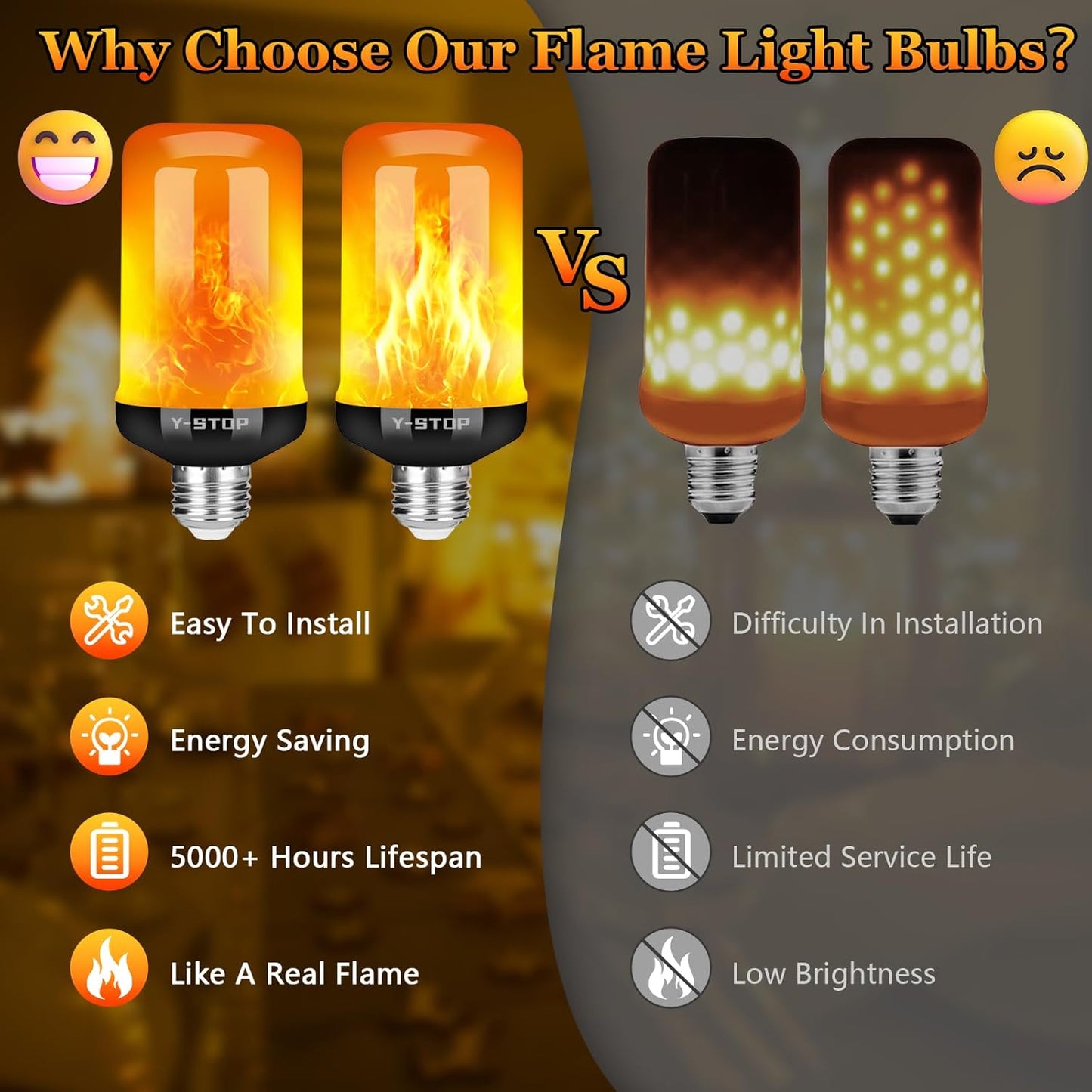 Christmas Flicker Flame LED Bulbs-2 Pcs
