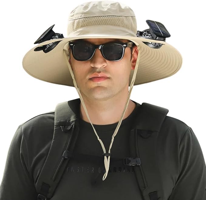 🔥 Last Day Sale Price | Unisex Breezy Solar Fan Hat (Adjustable 22"-25")
