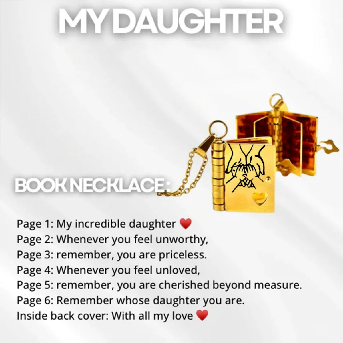 🔥 One Time Offer-Get Another Daughter's Treasured Book Necklace for just $24.95