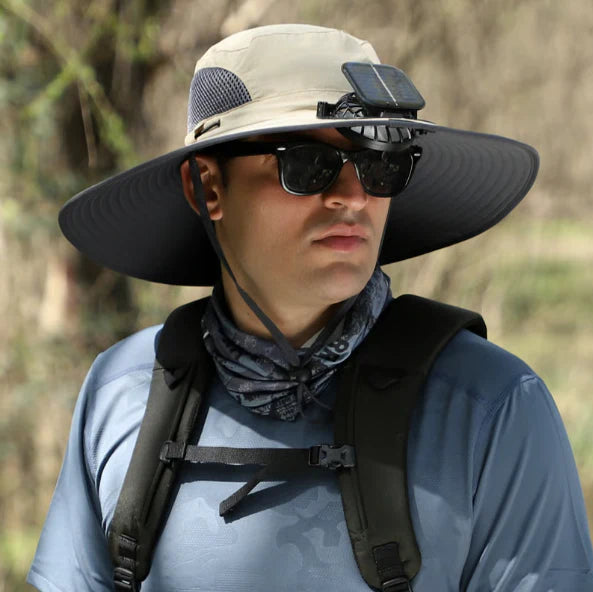 🔥 Last Day Sale Price | Unisex Breezy Solar Fan Hat (Adjustable 22"-25")