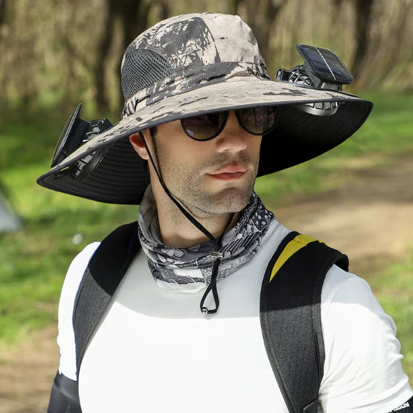 🔥 Last Day Sale Price | Unisex Breezy Solar Fan Hat (Adjustable 22"-25")