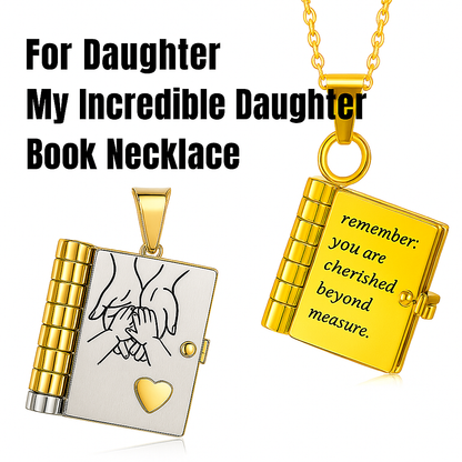 🔥 Last Day Sale Price | 18k Gold-Plated Daughter's Treasured Book Necklace