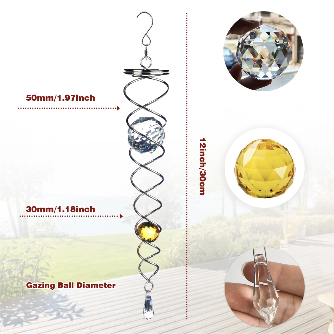 🔥 Last Day Sale Price |✨ Sacred Journey Spiral Crystal - Handmade by Sarah Moon (14 inches Length)
