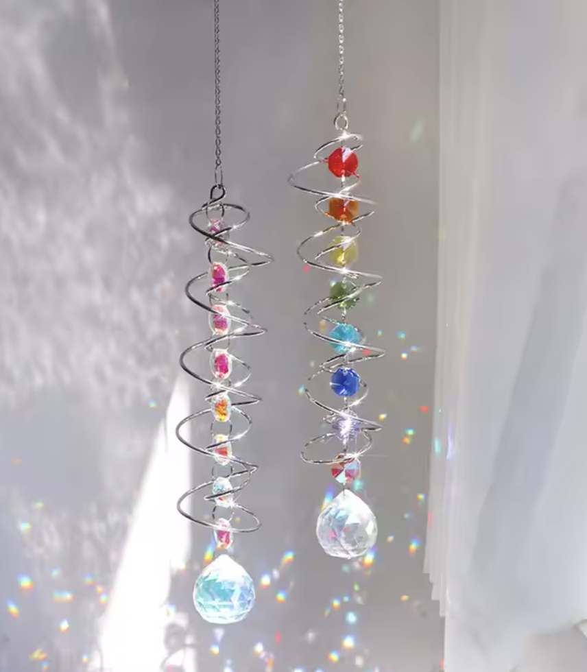 17.7inch Rainbow Maker Gazing Ball Spiral Tail