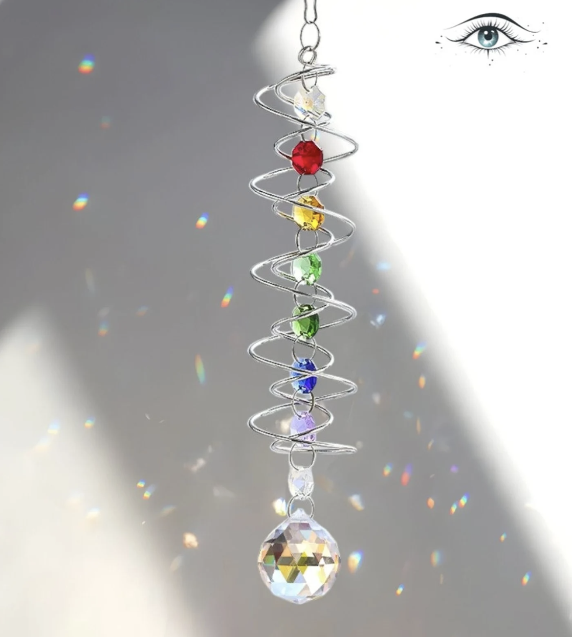17.7inch Rainbow Maker Gazing Ball Spiral Tail