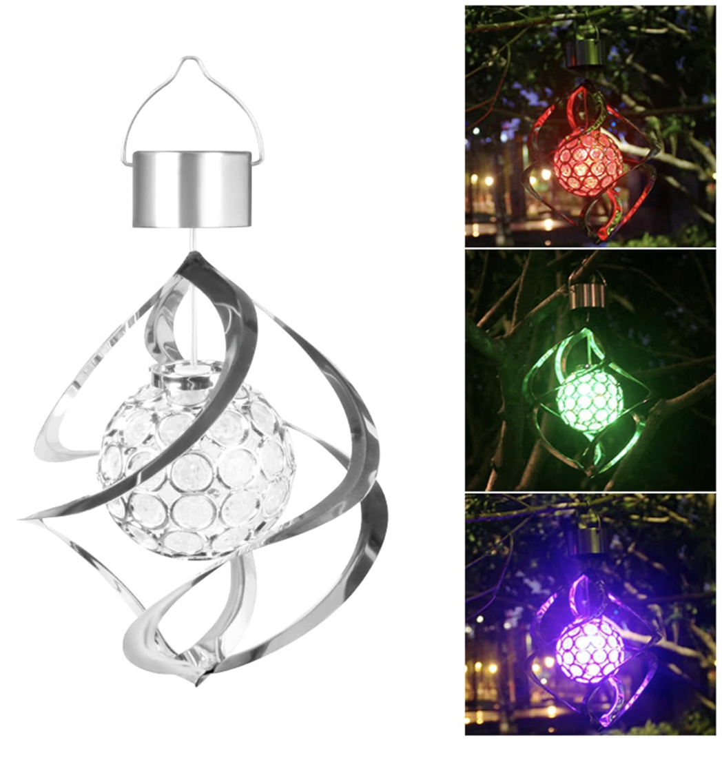 Solar Multicolor Crystal Ball Light Ornament for Outdoor Garden