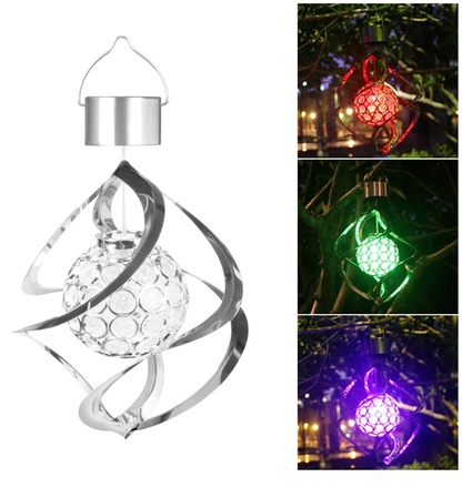 Solar Multicolor Crystal Ball Light Ornament for Outdoor Garden