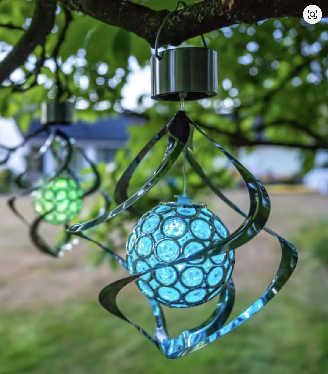 Solar Multicolor Crystal Ball Light Ornament for Outdoor Garden