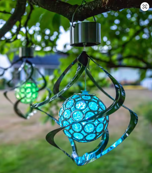 Solar Multicolor Crystal Ball Light Ornament for Outdoor Garden