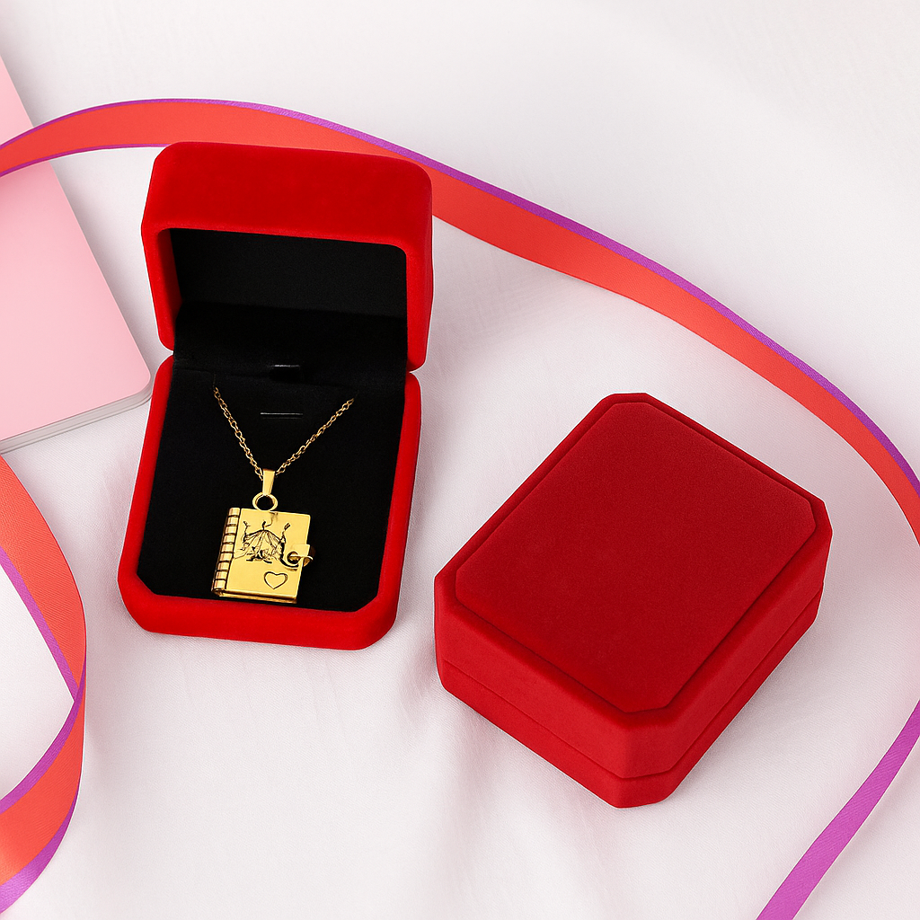 Add a Gift Box For Daughter Book Necklace