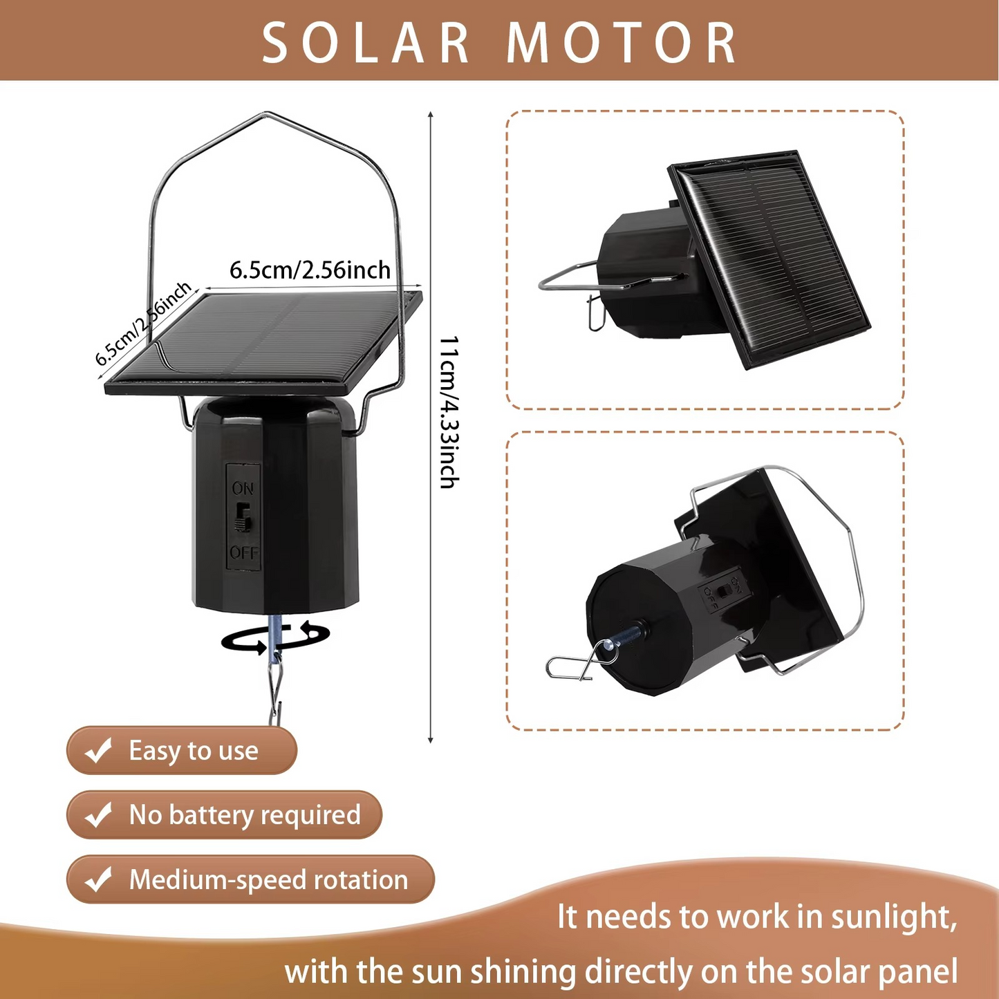 Rotating Motor for inside/outside usage