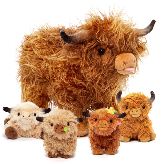 Highland Cow Plush Playset