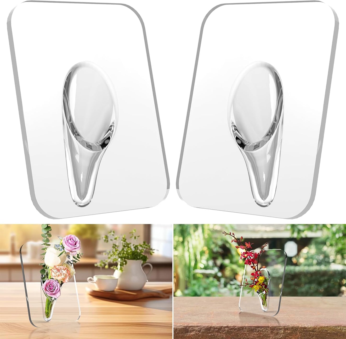 Clear Acrylic Flower Frame Vase (1 pc)