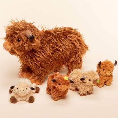Highland Cow Plush Playset