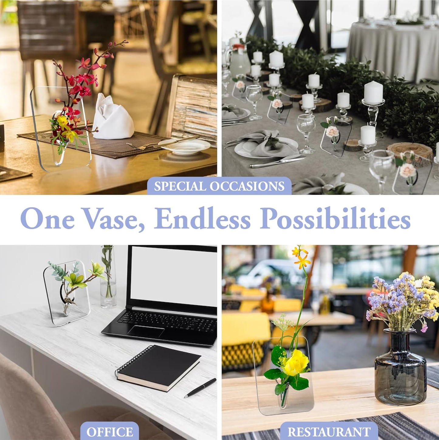 Clear Acrylic Flower Frame Vase (1 pc)