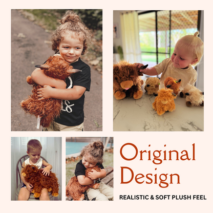 Highland Cow Plush Playset
