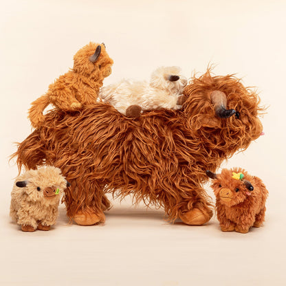Highland Cow Plush Playset