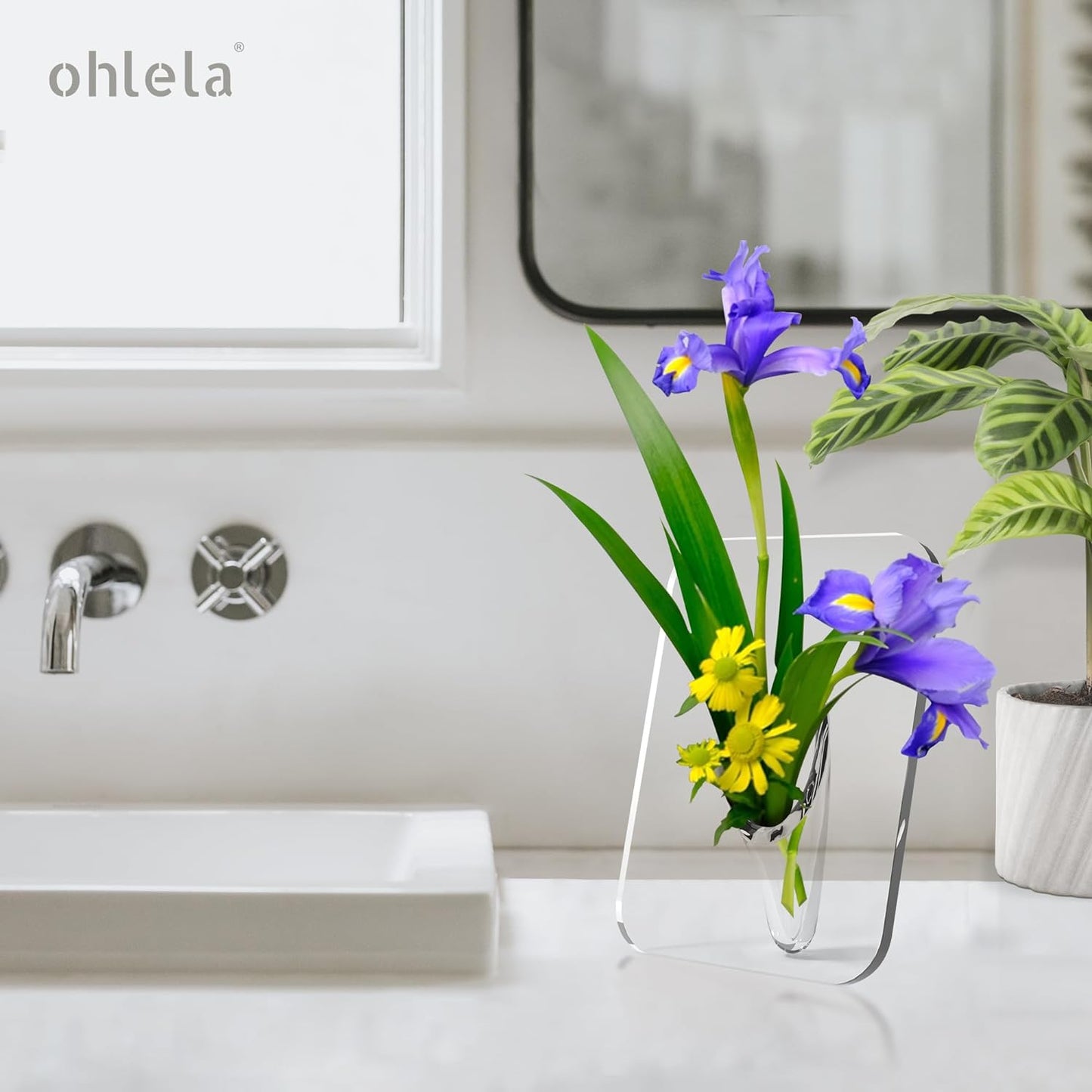Clear Acrylic Flower Frame Vase (1 pc)