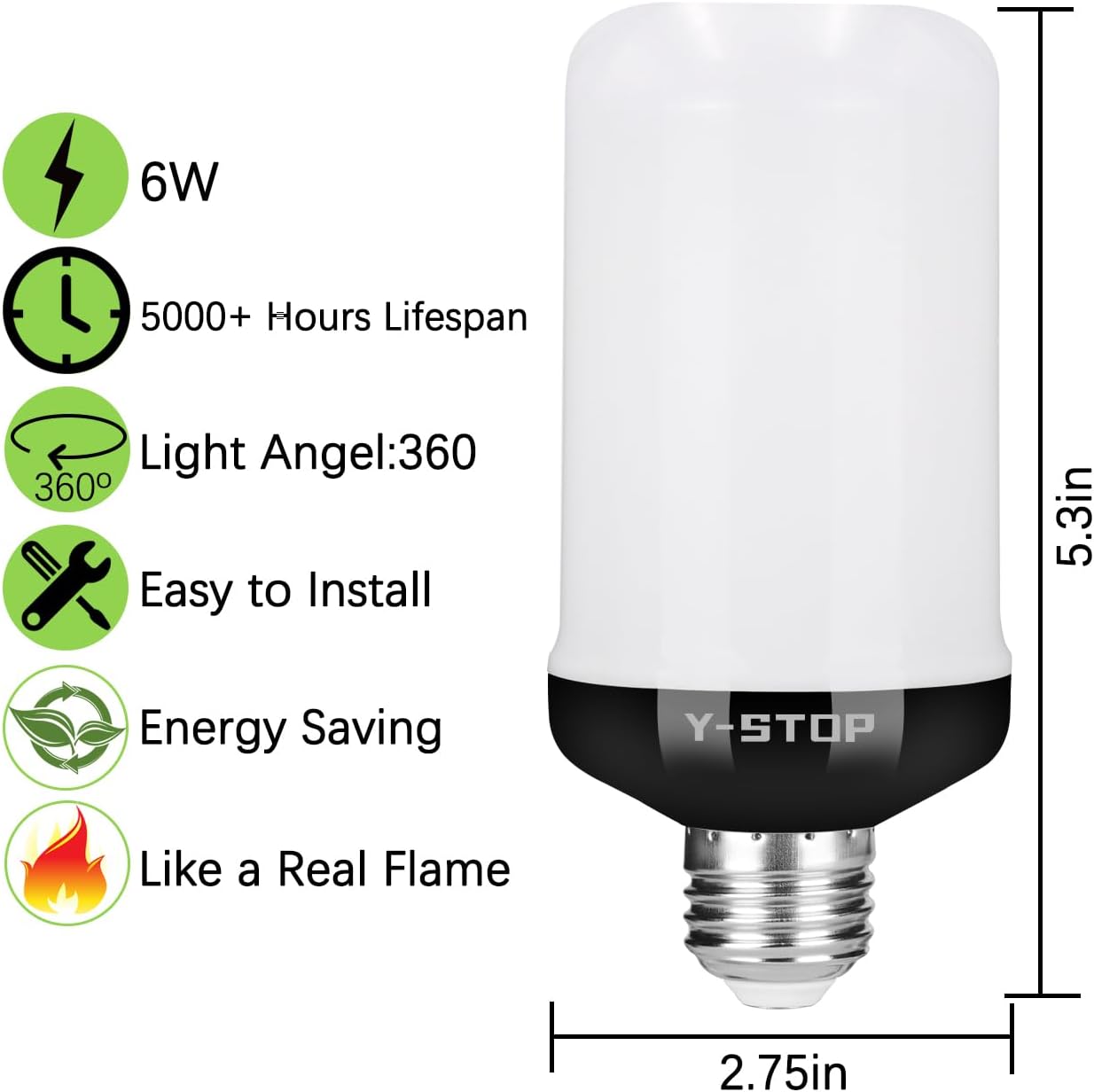 Christmas Flicker Flame LED Bulbs-2 Pcs