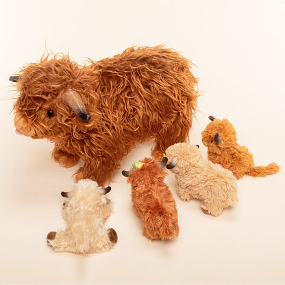 Highland Cow Plush Playset