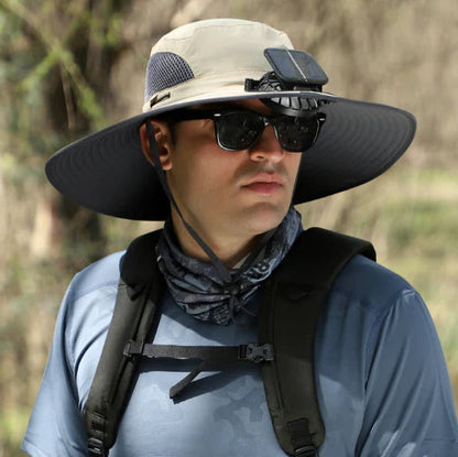 🔥 Last Day Sale Price | Unisex Breezy Solar Fan Hat (Adjustable 22"-25")